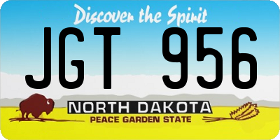 ND license plate JGT956