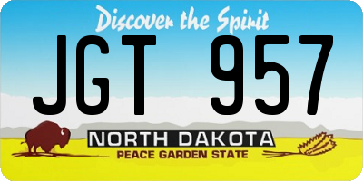 ND license plate JGT957