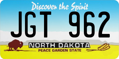 ND license plate JGT962