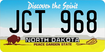ND license plate JGT968