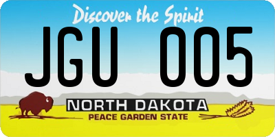 ND license plate JGU005