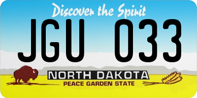 ND license plate JGU033