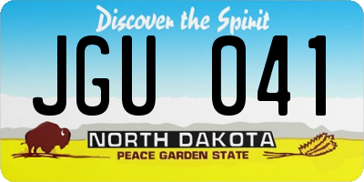 ND license plate JGU041