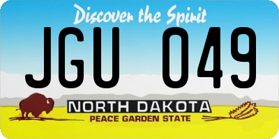 ND license plate JGU049
