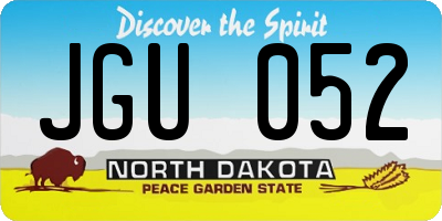 ND license plate JGU052