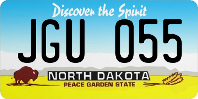 ND license plate JGU055