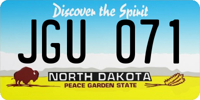 ND license plate JGU071