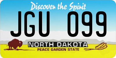 ND license plate JGU099
