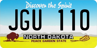 ND license plate JGU110