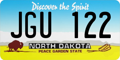 ND license plate JGU122