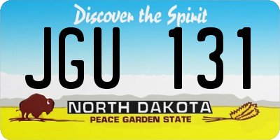 ND license plate JGU131
