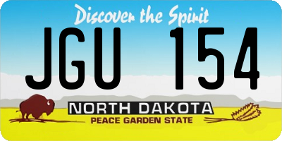 ND license plate JGU154