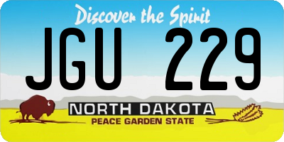 ND license plate JGU229