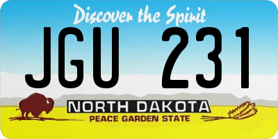 ND license plate JGU231