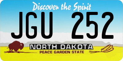 ND license plate JGU252