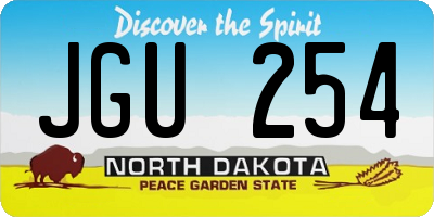 ND license plate JGU254