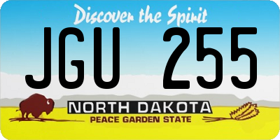 ND license plate JGU255