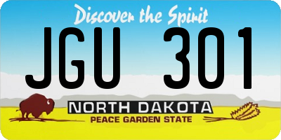 ND license plate JGU301
