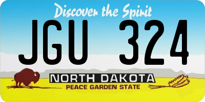 ND license plate JGU324