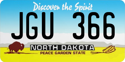 ND license plate JGU366
