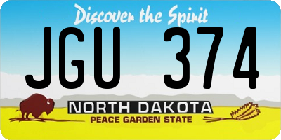ND license plate JGU374