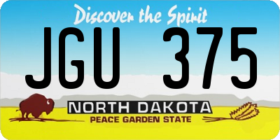 ND license plate JGU375