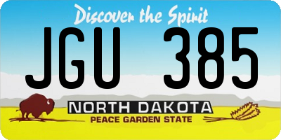 ND license plate JGU385