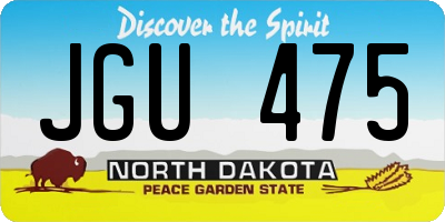 ND license plate JGU475