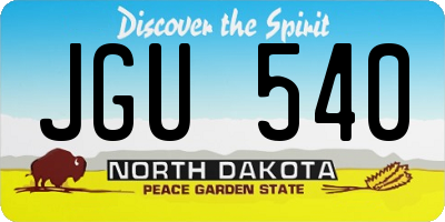 ND license plate JGU540