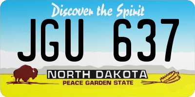 ND license plate JGU637