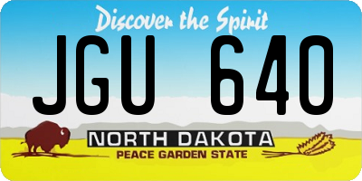 ND license plate JGU640