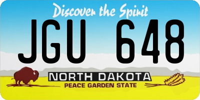 ND license plate JGU648