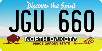 ND license plate JGU660