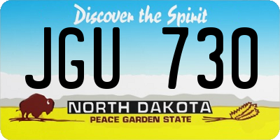 ND license plate JGU730