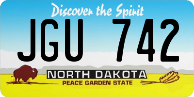 ND license plate JGU742
