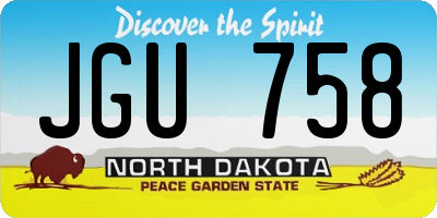 ND license plate JGU758