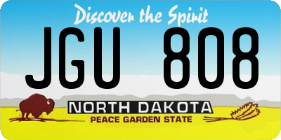ND license plate JGU808