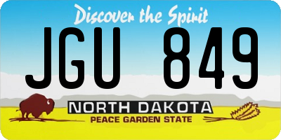 ND license plate JGU849