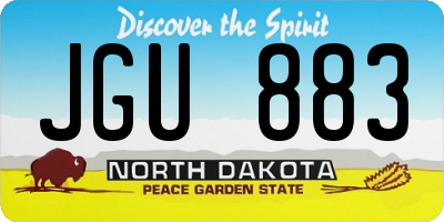 ND license plate JGU883