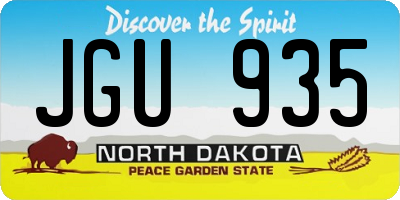 ND license plate JGU935
