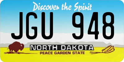 ND license plate JGU948