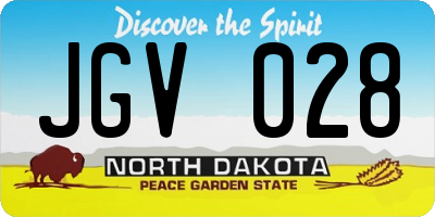 ND license plate JGV028