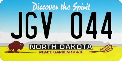 ND license plate JGV044