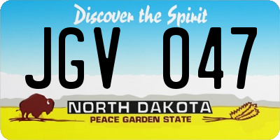 ND license plate JGV047
