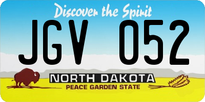 ND license plate JGV052