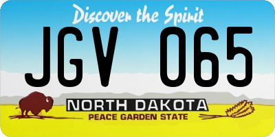 ND license plate JGV065