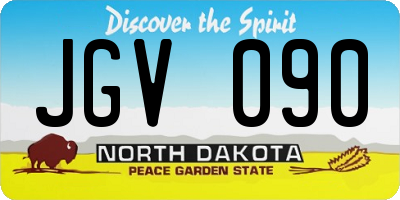 ND license plate JGV090