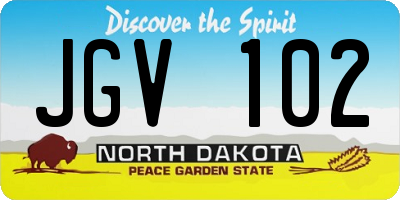 ND license plate JGV102