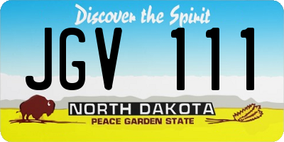 ND license plate JGV111