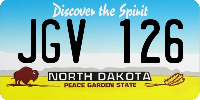 ND license plate JGV126